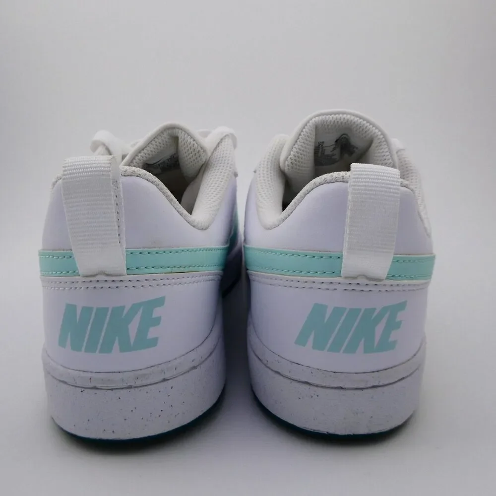 Nike Youth US 7 White Sneakers with Teal Accents Shoes DV5456-102 Excellent